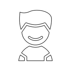 Boy icon in line style