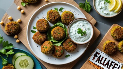 Golden Crispy Falafel with Creamy Tzatziki: A Fresh, Middle Eastern Delight