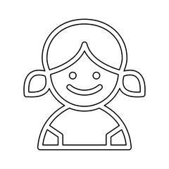 Girl icon in line style