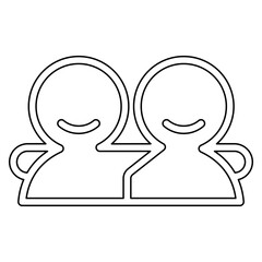 Friendship icon in line style