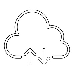 Cloud server icon in line style