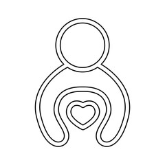 Love icon in line style