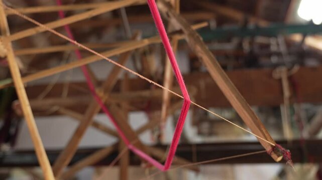  Handloom Charkha &ndash; Traditional Spinning Wheel Used by Indian Weavers.