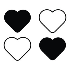 heart icon, flat style abstract heart icon on white background.