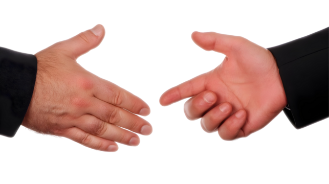 Realistic Image of Handshake with Black Background Hands Agreement Business Deal Gesture Contract Cooperation and Success