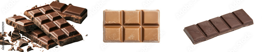 Poster chocolate bars are displayed from directly above, set against a clean white background in isolation