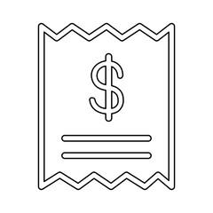 Receipt icon in line style