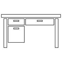 Desk icon in line style