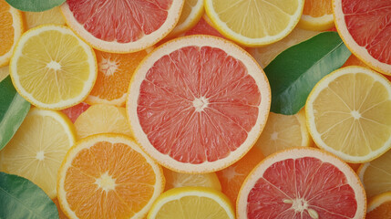 Colorful Citrus Slices - A Healthy and Vibrant Food Display