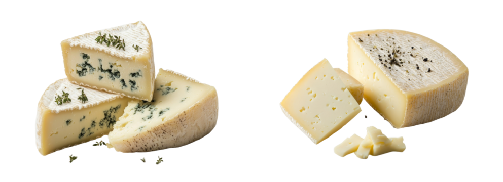 Isolated on a white background is maasdam, a cheese variety also called mazdamer