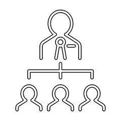 Organization chart icon in line style