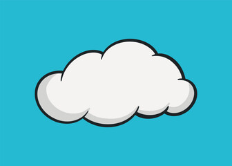 Colorful cartoon cloud retro element vector