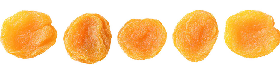 Red lentils are macro isolated on a white background in this top view