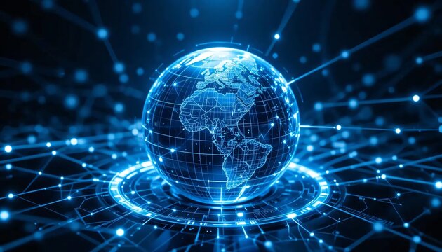 Global Network Connection Digital Earth Technology Abstract Background Illustration