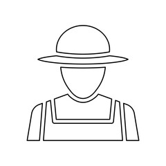 Farmer icon in line style
