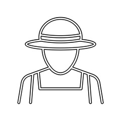 Farmer icon in line style