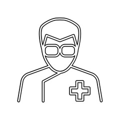 Doctor icon in line style