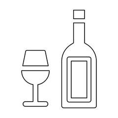 Wine icon in line style