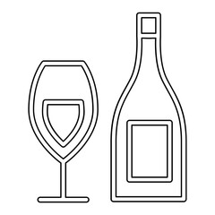 Wine icon in line style