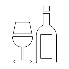 Wine icon in line style