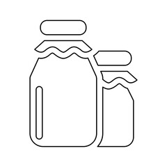 Milk bottle icon in line style
