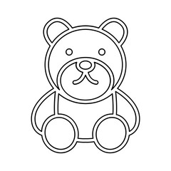 Teddy bear icon in line style