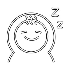 Baby sleeping icon in line style