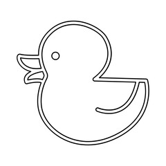 Toy duck icon in line style