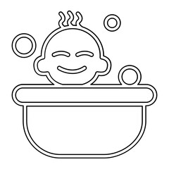 Baby bath icon in line style