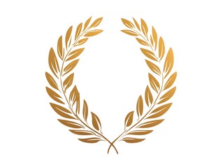 Elegant golden laurel wreath design element perfect for award ceremonies or prestigious events and celebrations.