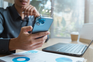 Chat communication social media internet. Chatting contact message typing talk.