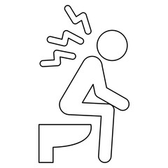 constipation icon in line style