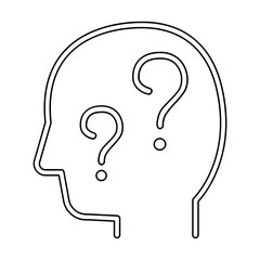 Confused icon in line style 