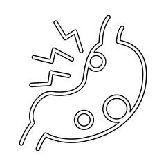 gastritis icon in line style 