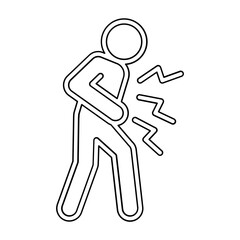 Stomachache icon in line style 