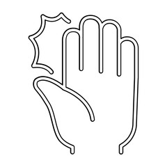Obraz premium Finger pain icon in line style 