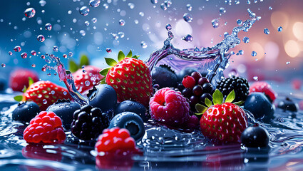 Refreshing Berry Splash &ndash; A Burst of Freshness, General AI