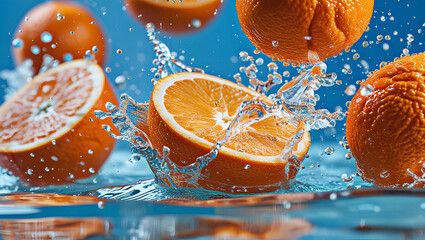 Refreshing Citrus Splash &ndash; Juicy Oranges in Motion, General AI