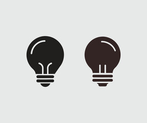 Two Simple Lightbulb Icons for Graphic Design