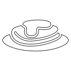 Egg pancake icon in line style
