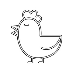 Chicken icon in line style