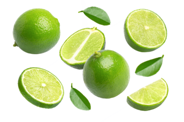 limes isolated on white