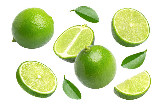 limes isolated on white