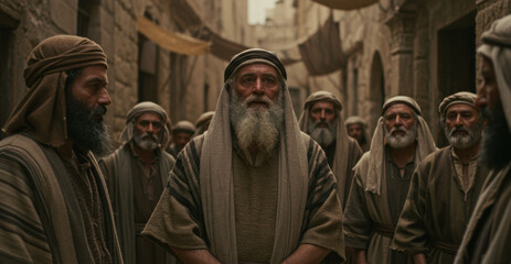 Pharisees, Sadducees, and Scribes in Biblical Times - Religious Leaders Illustration