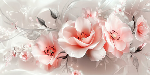 
beautiful scenes with flowers, suitable for wallpapers, book illustrations, romantic