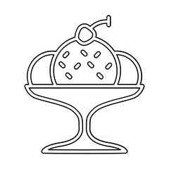 Ice cream icon in line style