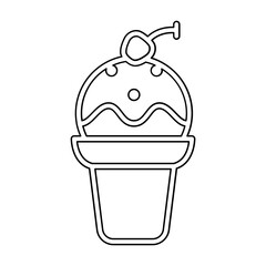 Ice cream icon in line style
