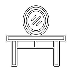 Dressing table icon in line style