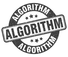 algorithm stamp. algorithm label. round grunge sign