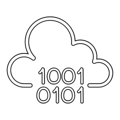 Cloud computing icon in line style